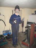 Johan is welding the filter.